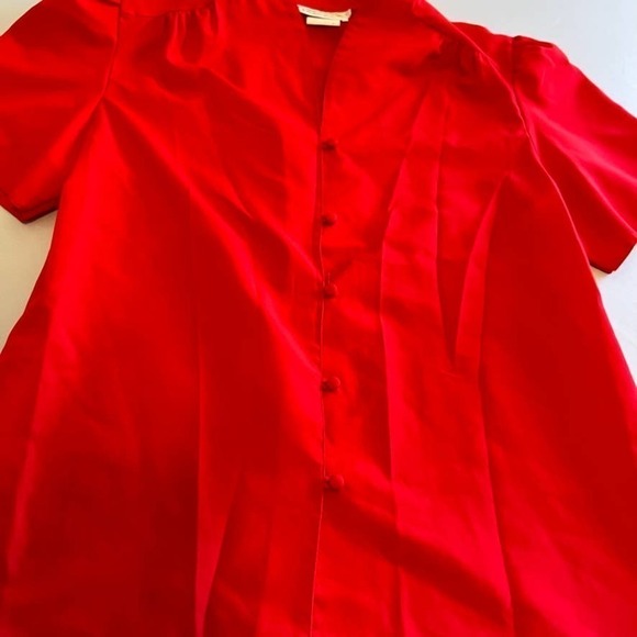 VINTAGE Lady Arrow Mistique red blouse 12 - Picture 2 of 10